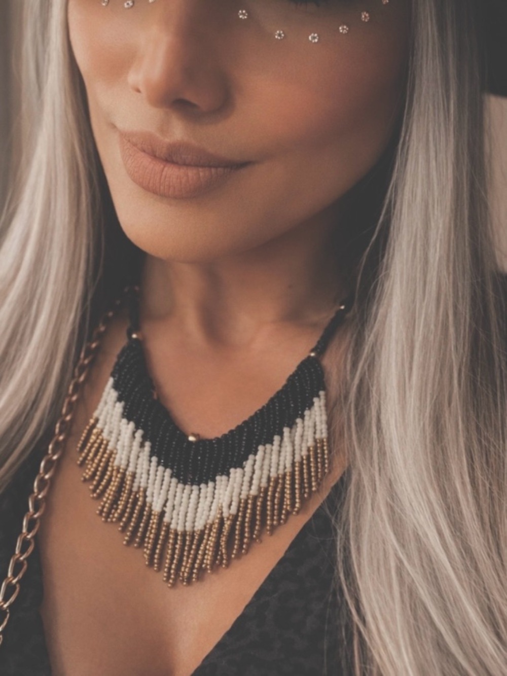 Boho Beaded Fringe Choker Necklace | Festival Western Statement